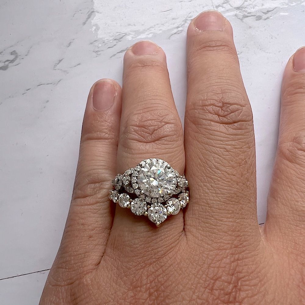 Special custome made bridal wedding ring band only  in 2ct tw - Picture 7 of 8